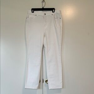 Talbots flawless high waist straight leg Women's White Jeans size 12P